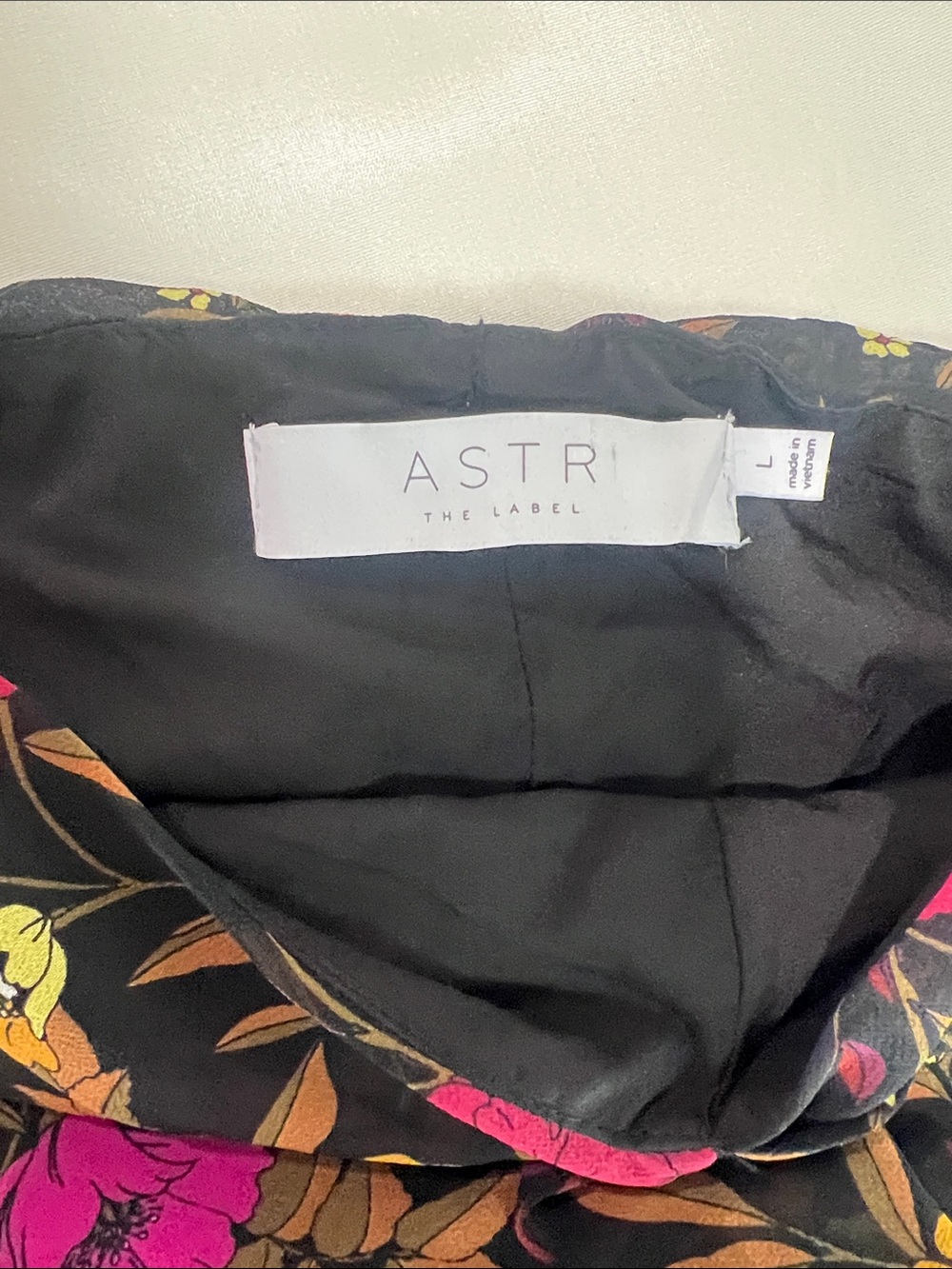 Astr Black Mini Dress with Pink & Mustard Floral Print - Picture 8 of 11